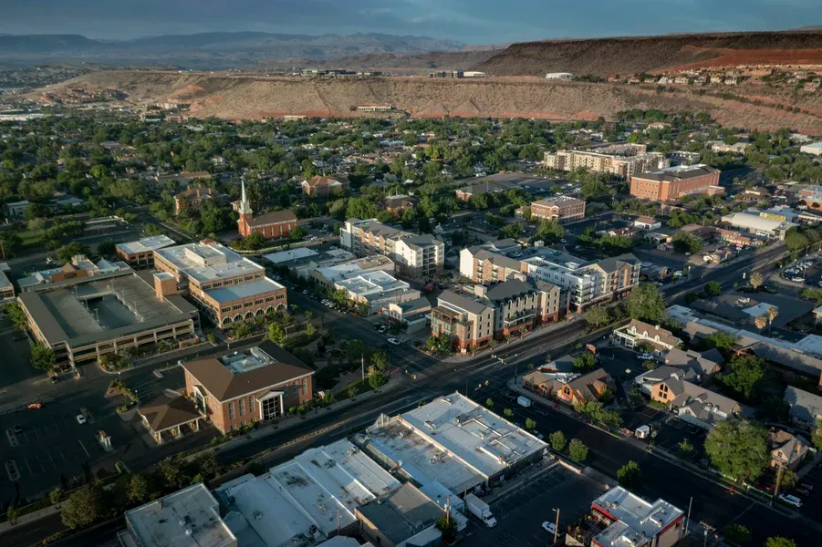 Aerial view of St. George, Utah
